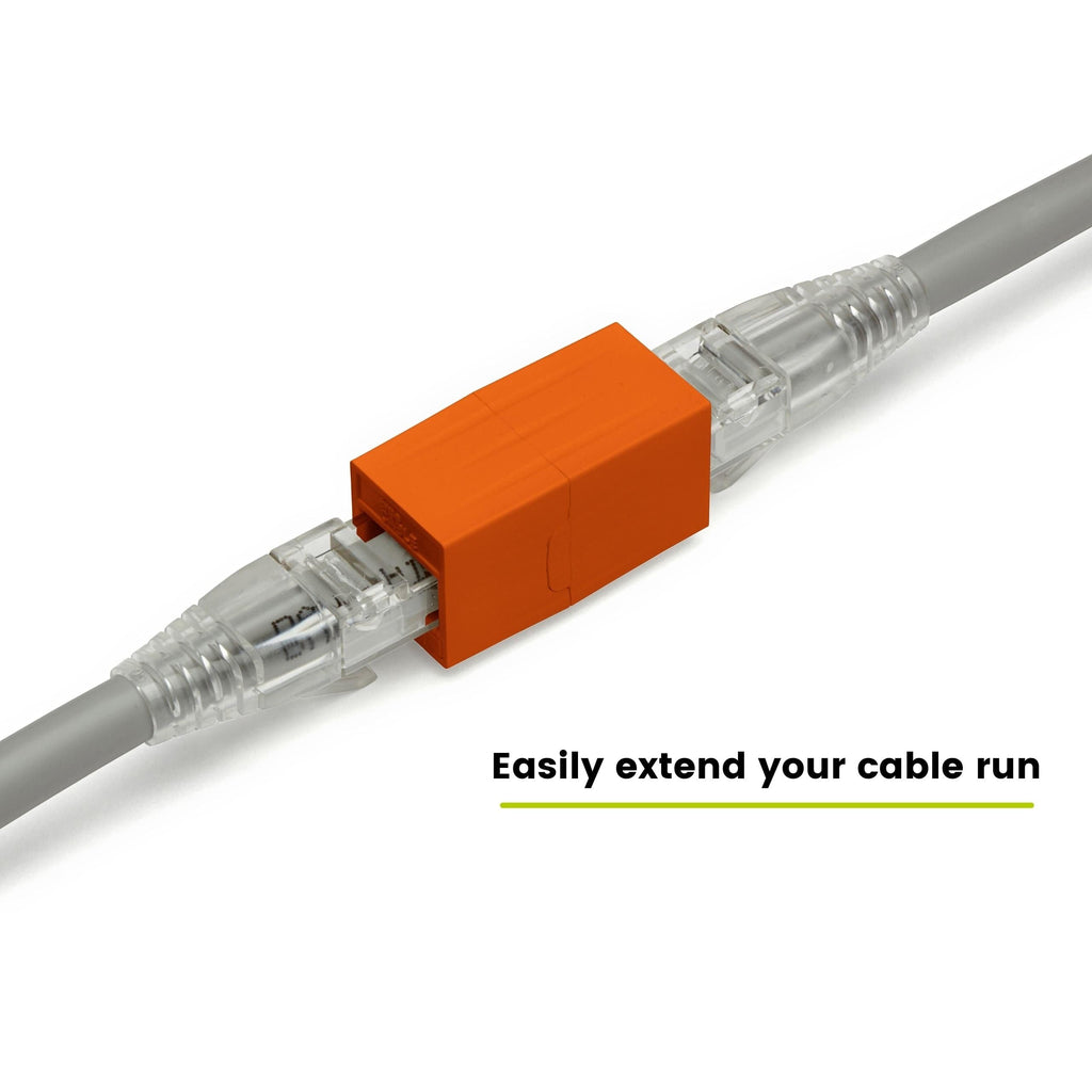 Cat6 Inline Coupler | Unshielded | Orange | 6pc | easily extend your cable run