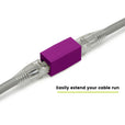 Cat6A Inline Coupler | Unshielded | Purple | 2pc | easily extend your cable run 