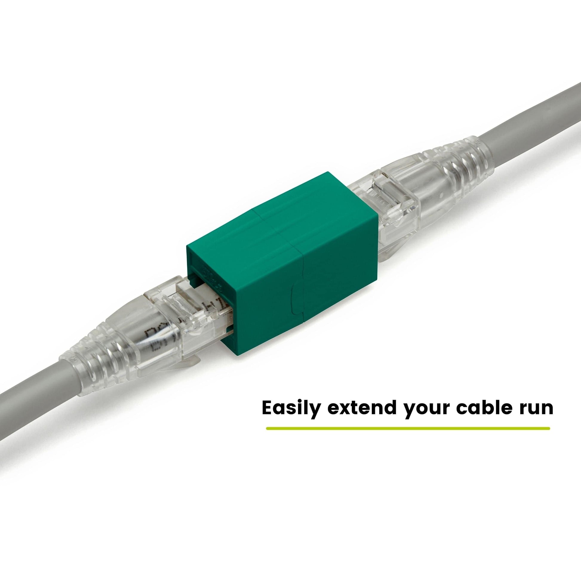 Cat6A Inline Coupler | Unshielded | Green | 2pc | easily extend your cable run 