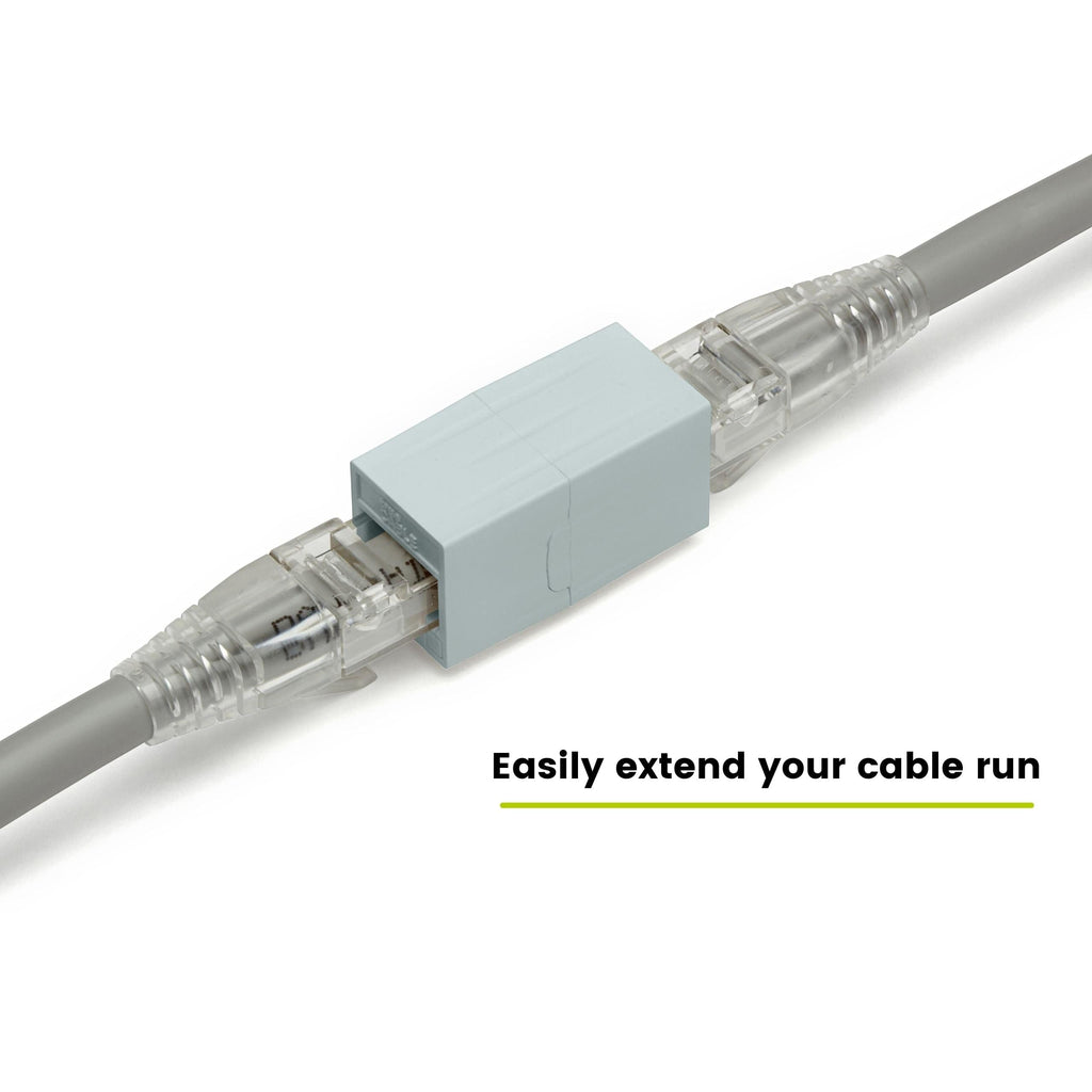 Cat6A Inline Coupler | Unshielded | Gray | 12pc | easily extend your cable run 
