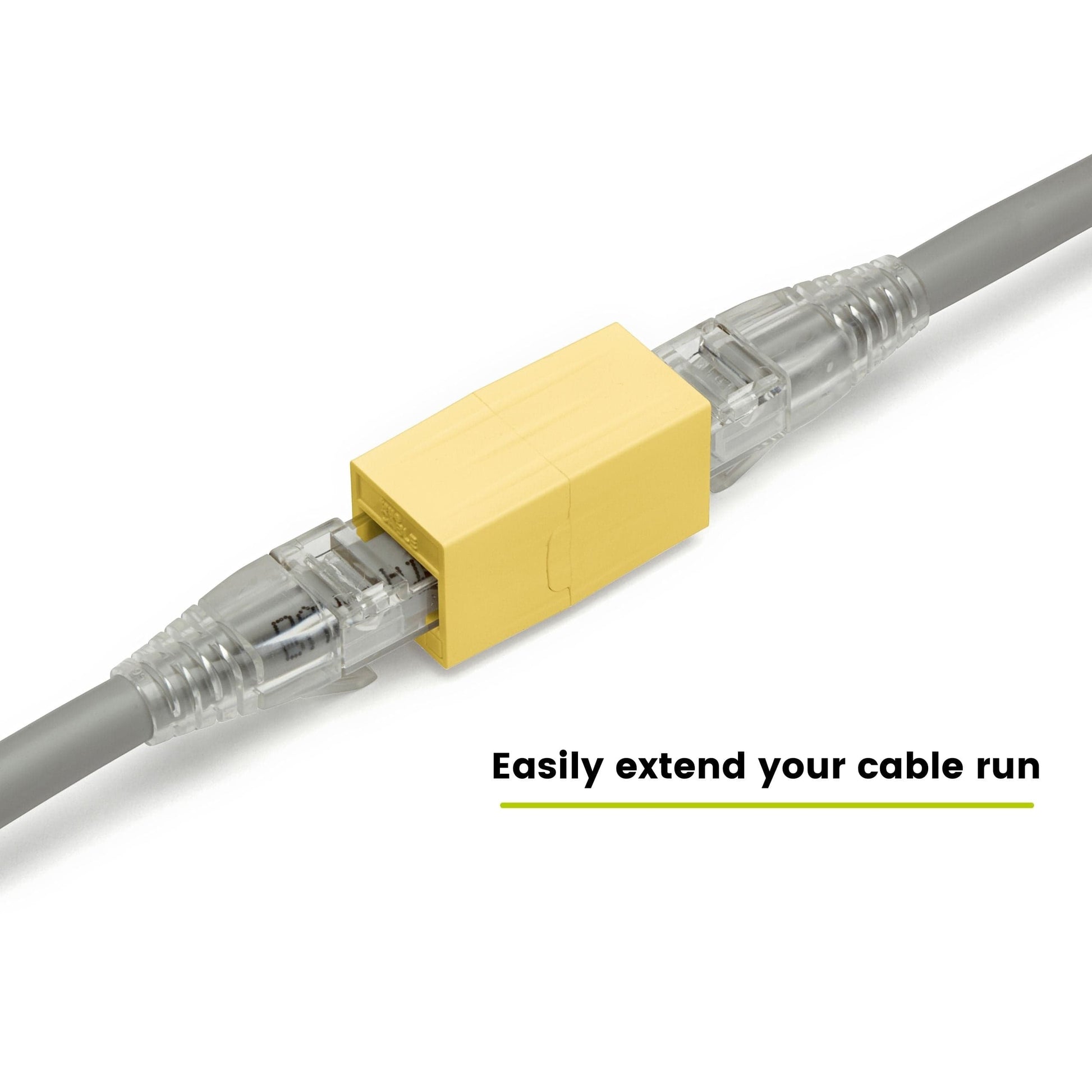Cat6A Inline Coupler | Unshielded | Yellow | 6pc | easily extend your cable run