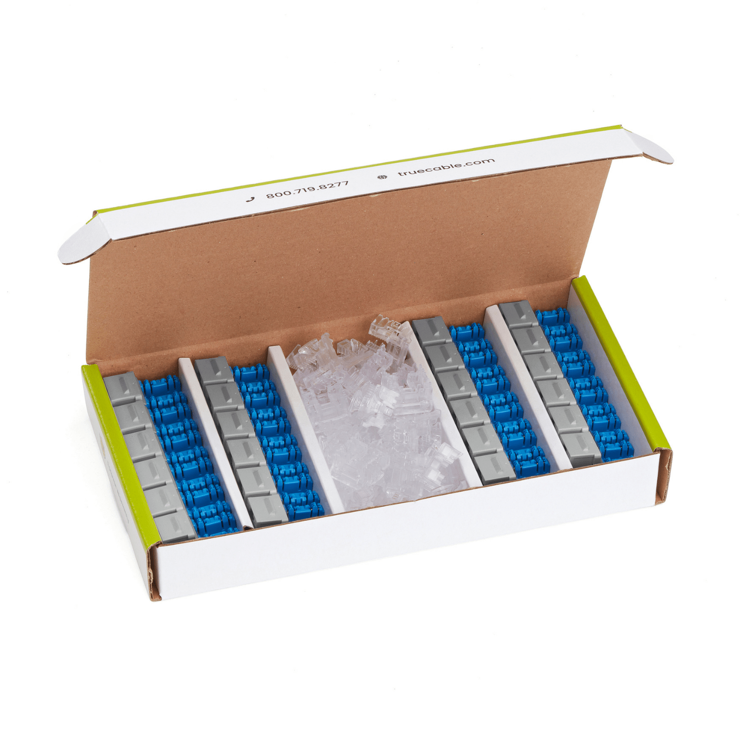 Cat6A Punch Down Keystone Jack | Unshielded | 24pc | Contents of Box | Gray