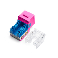 Cat6A Punch Down Keystone Jack | Unshielded | 12pc | Back | Pink