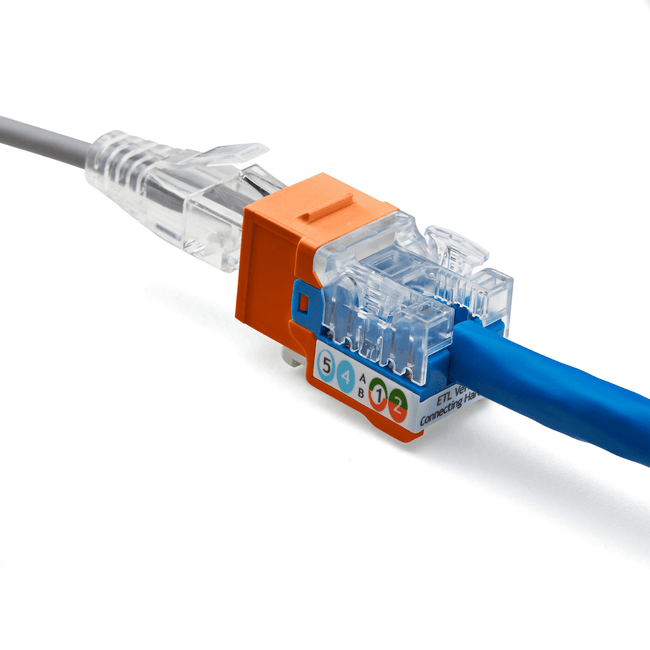 Cat6A Punch Down Keystone Jack | Unshielded | 12pc | Packaging | Orange