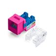 Cat6A Punch Down Keystone Jack | Unshielded | 12pc | Front | Pink