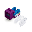 Cat6A Punch Down Keystone Jack | Unshielded | 12pc | Front | Purple