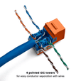 Cat6A Punch Down Keystone Jack | Unshielded | 12pc | Packaging | Orange
