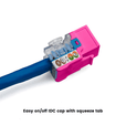 Cat6A Punch Down Keystone Jack | Unshielded | 12pc | Packaging | Pink