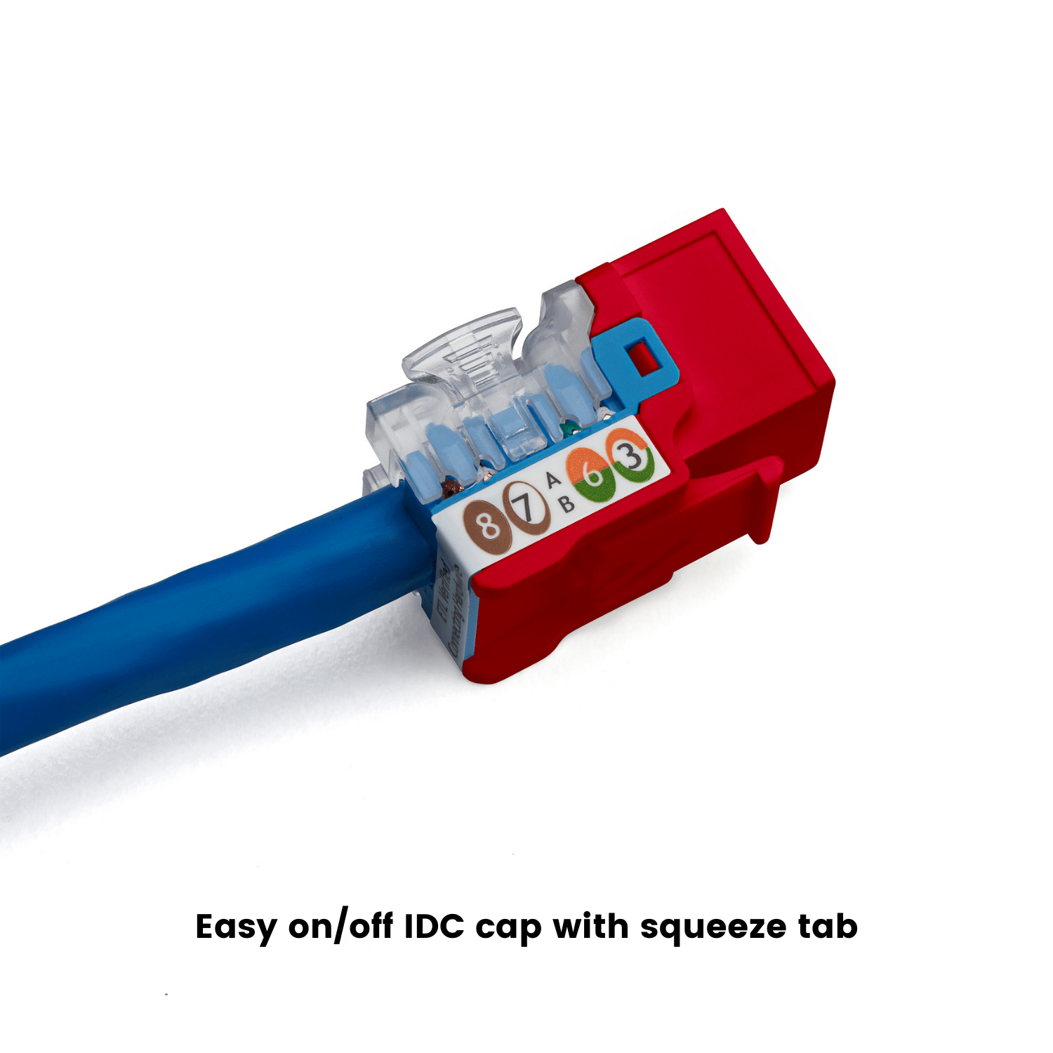 Cat6A Punch Down Keystone Jack | Unshielded | 48pc | Packaging | Red