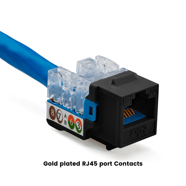 Cat6A Punch Down Keystone Jack | Unshielded | 12pc | Packaging | Black