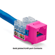 Cat6A Punch Down Keystone Jack | Unshielded | 12pc | Packaging | Pink
