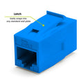 Cat6 Keystone Jack Coupler | Unshielded | Blue | 2 Piece | latch