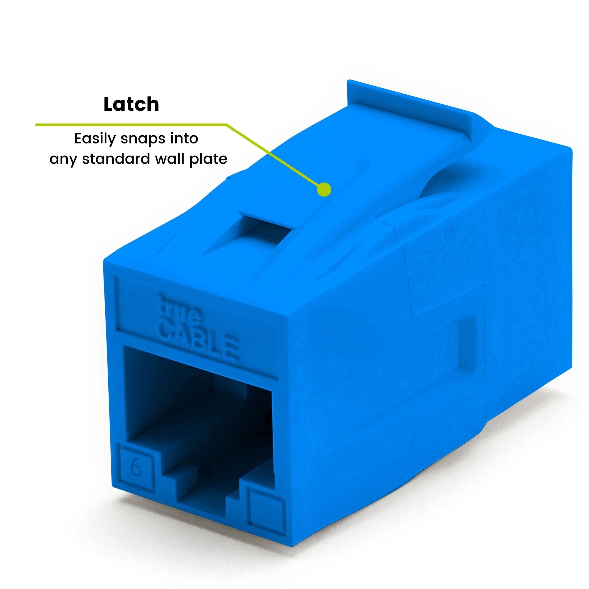 Cat6 Keystone Jack Coupler | Unshielded | Blue | 12 Piece | latch