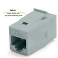 Cat6 Keystone Jack Coupler | Unshielded | Gray | 6 Piece | latch