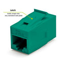 Cat6 Keystone Jack Coupler | Unshielded | Green | 6 Piece | latch