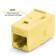 Cat6 Keystone Jack Coupler | Unshielded | Yellow | 12 Piece | latch