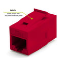 Cat6 Keystone Jack Coupler | Unshielded | red | 6 Piece | latch
