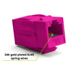 Cat6 Keystone Jack Coupler | Unshielded | Pink | 12 Piece | 24K gold plated spring wires
