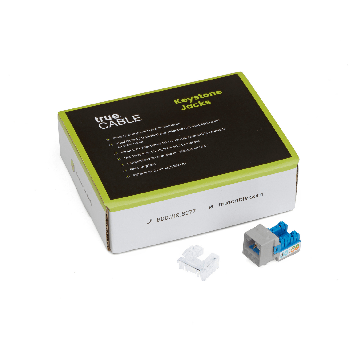 Cat6 Punch Down Keystone Jack | Unshielded | 12pc | Packaging | Gray