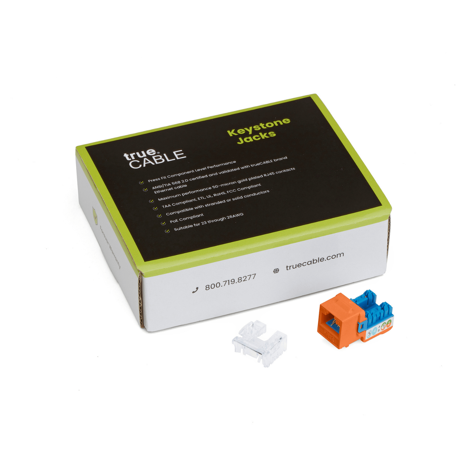 Cat6 Punch Down Keystone Jack | Unshielded | 12pc | Packaging | Orange