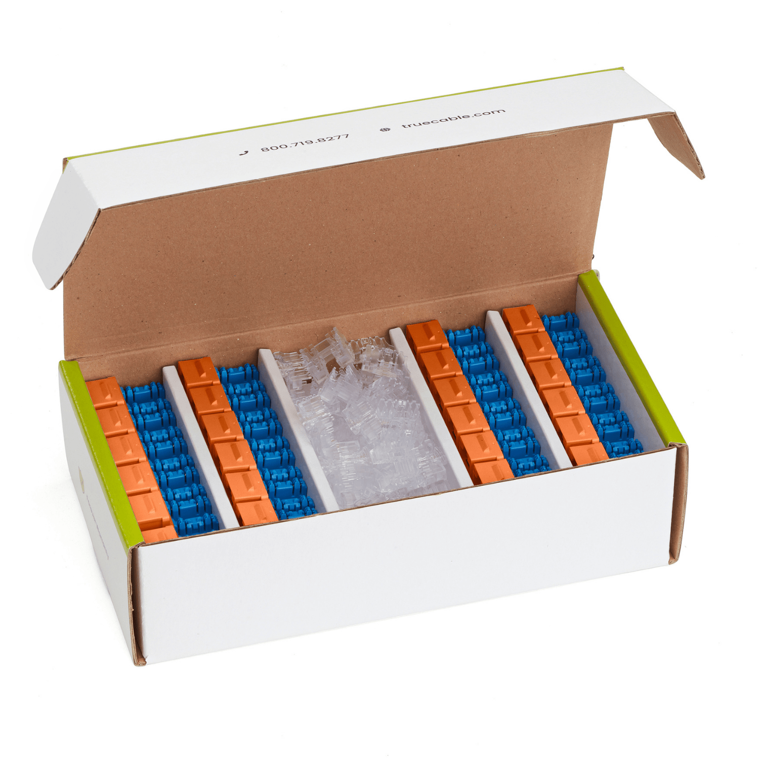 Cat6 Punch Down Keystone Jack | Unshielded | 48pc | Box Contents | Orange