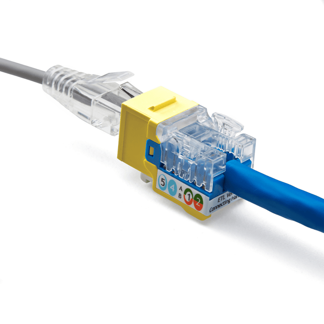 Cat6 Punch Down Keystone Jack | Unshielded | 12pc | Packaging | Yellow