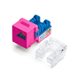 Cat6 Punch Down Keystone Jack | Unshielded | 12pc | Front | Pink