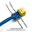 Cat6 Punch Down Keystone Jack | Unshielded | 12pc | IDC Towers | Yellow
