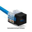 Cat6 Punch Down Keystone Jack | Unshielded | 12pc | Packaging | Black