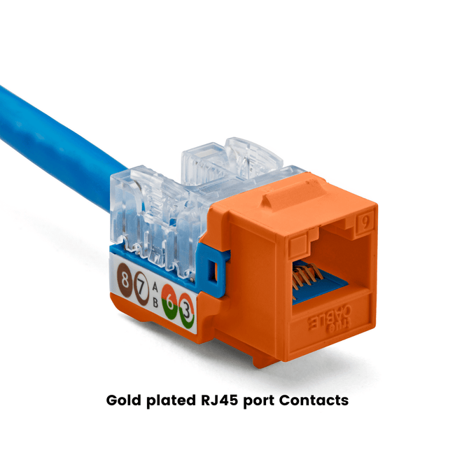 Cat6 Punch Down Keystone Jack | Unshielded | 12pc | Packaging | Orange