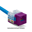Cat6 Punch Down Keystone Jack | Unshielded | 12pc | Packaging | Purple