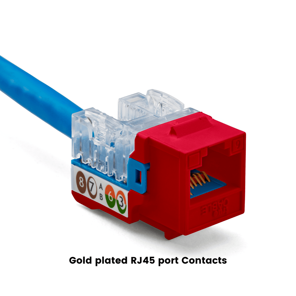 Cat6 Punch Down Keystone Jack | Unshielded | 12pc | Packaging | Red