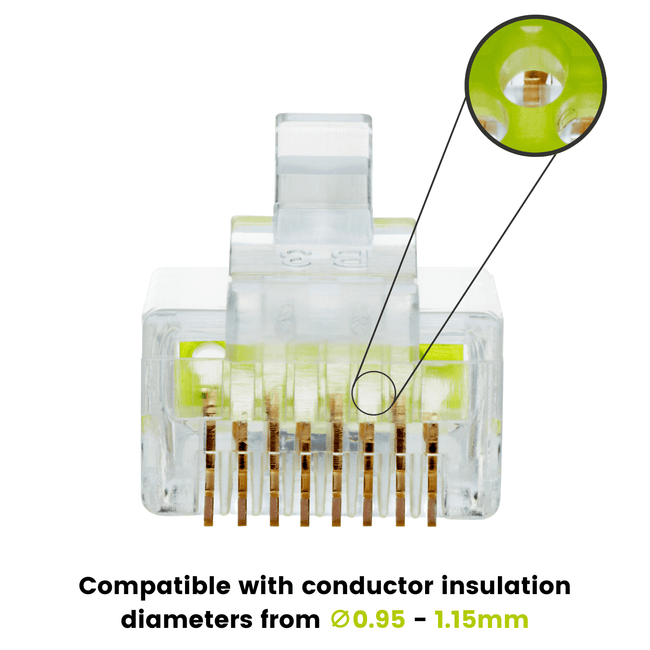 Cat6 Cat6A Standard RJ45 Connectors | Unshielded | 100pc | Back