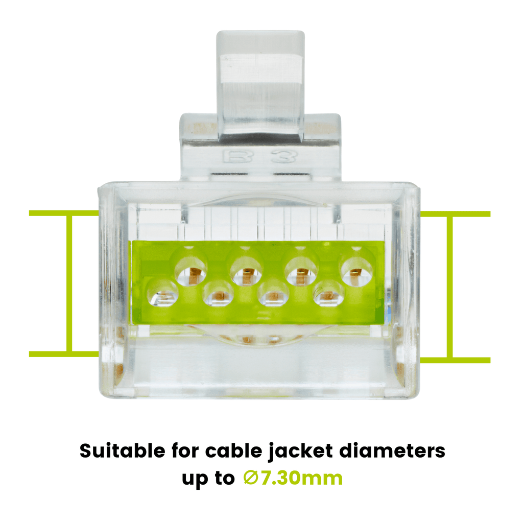 Cat6 Cat6A Standard RJ45 Connectors | Unshielded | 100pc | Back