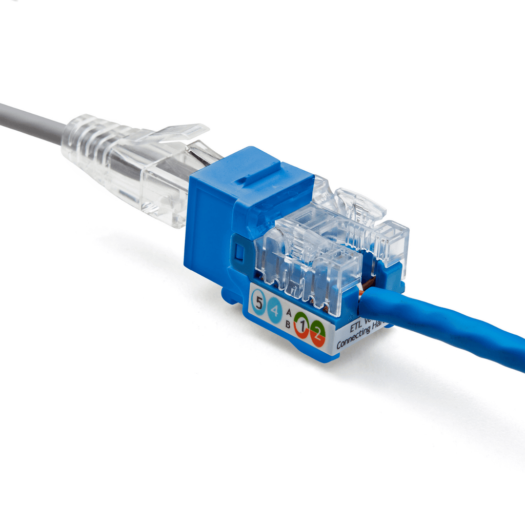 Cat6 Punch Down Keystone Jack | Unshielded | 12pc | Packaging | Blue