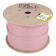 Cat6A Riser Ethernet Cable Pink 1000ft trueCABLE Reel No Wrap