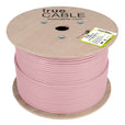 Cat6A Plenum Ethernet Cable Pink 1000ft trueCABLE Reel No Wrap