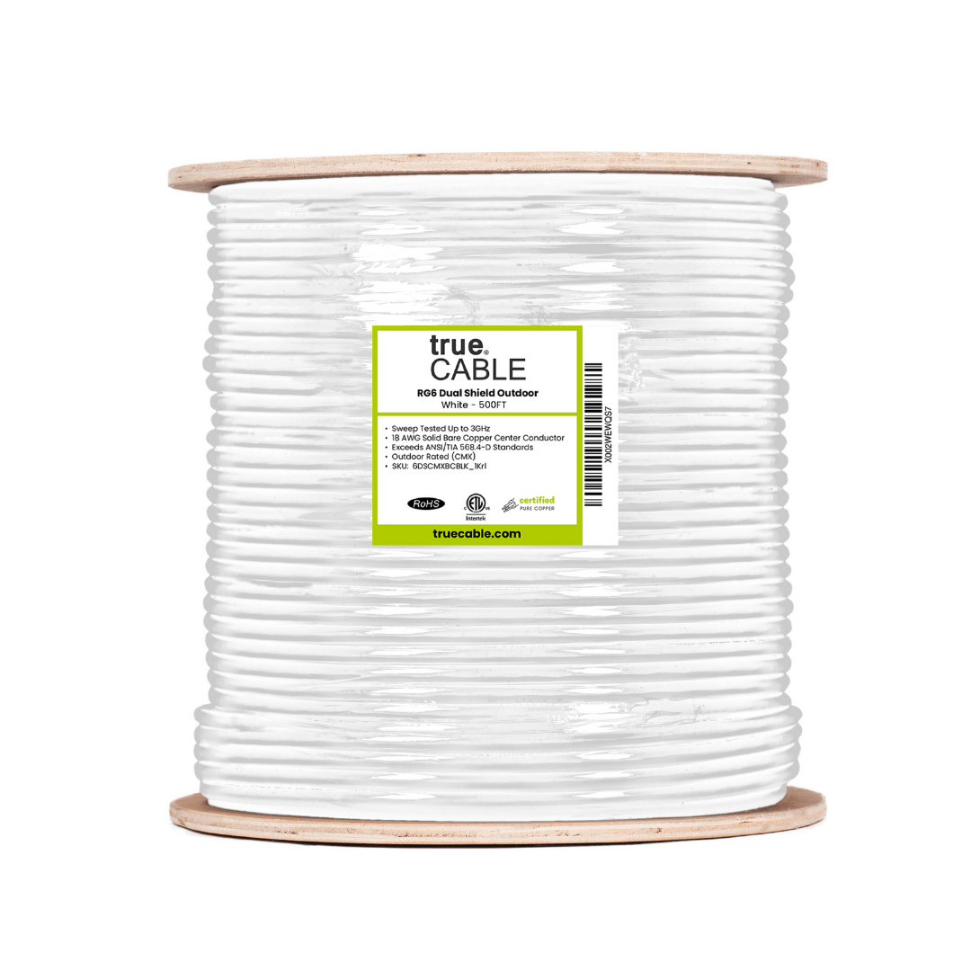 RG6 l Dual Shield Coax l Outdoor l White l 500ft