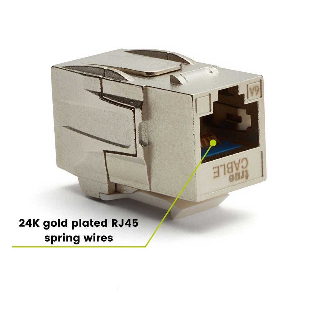 Cat6A Keystone Jack Coupler | Shielded | 12pc | 24K gold plated spring wires