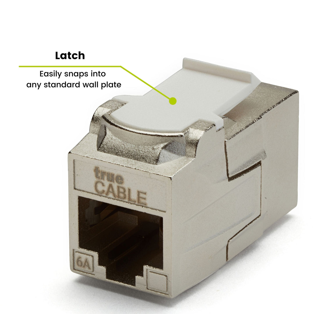 Cat6A Keystone Jack Coupler | Shielded | 2pc | latch