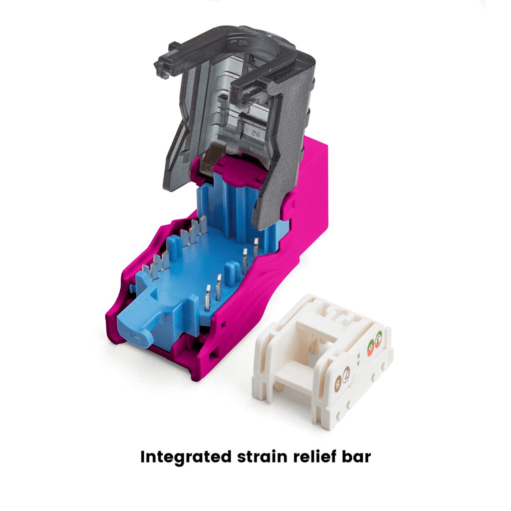 Cat6A Toolless Keystone Jack | Unshielded | 6pc | Pink