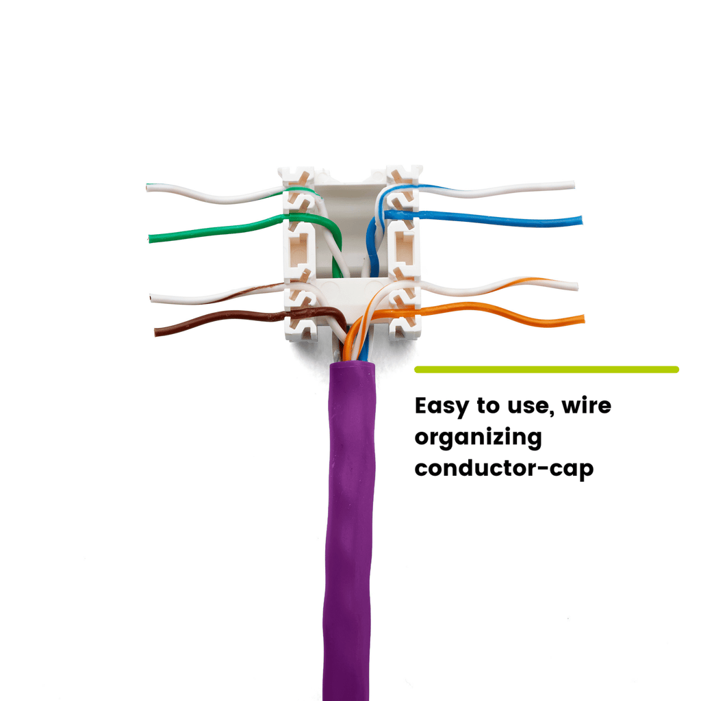 Cat6A Toolless Keystone Jack | Unshielded | 6pc | Purple