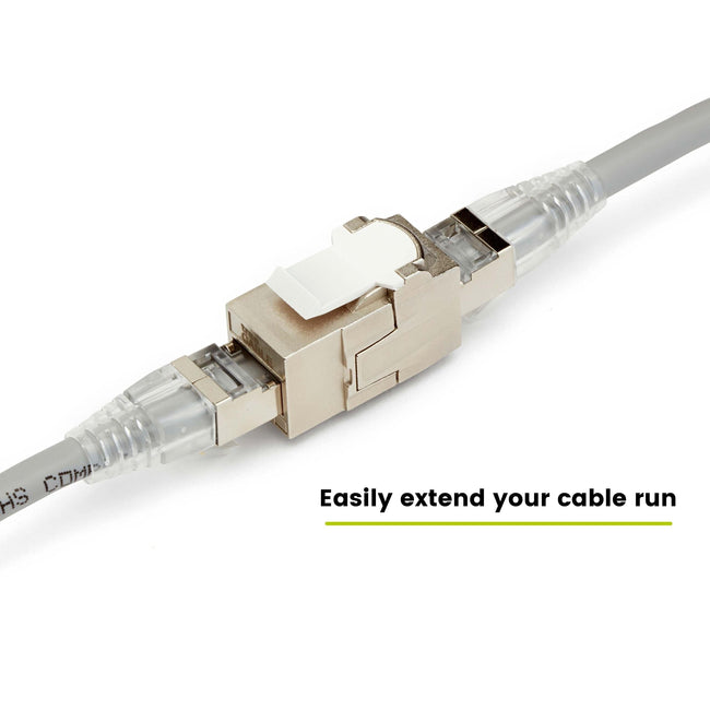 Cat6A Keystone Jack Coupler | Shielded | 12pc | extended cable run