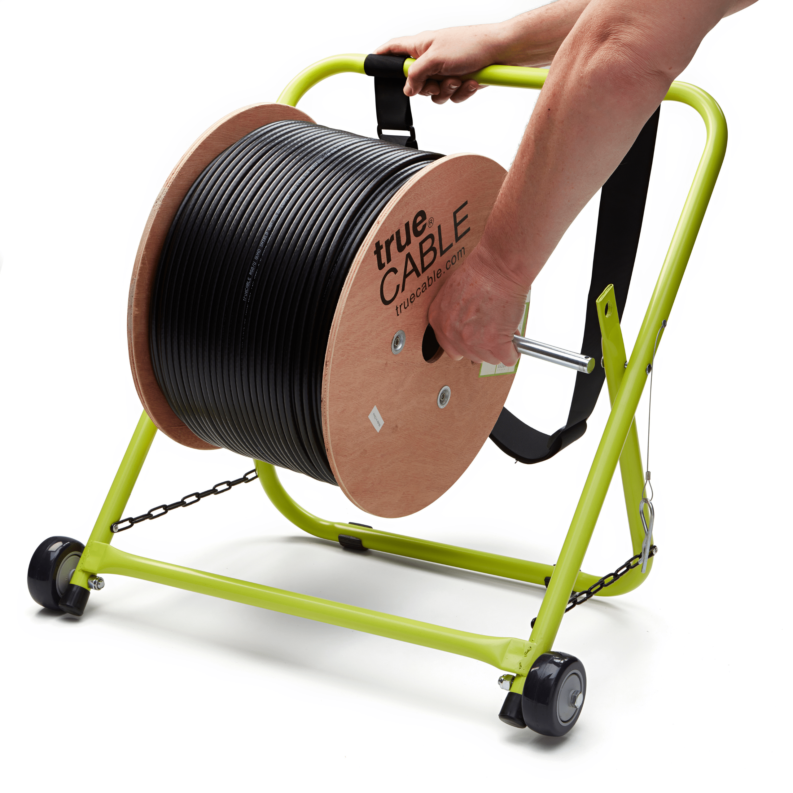 Cable Caddy with Wheels & Pull Strap