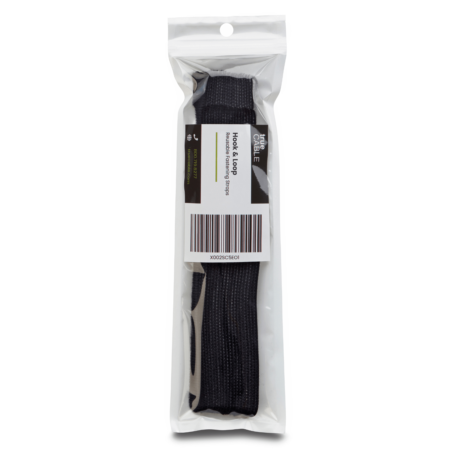 Secure Cable Ties 8 inch Black Hook and Loop Tie Wrap - 50 Pack
