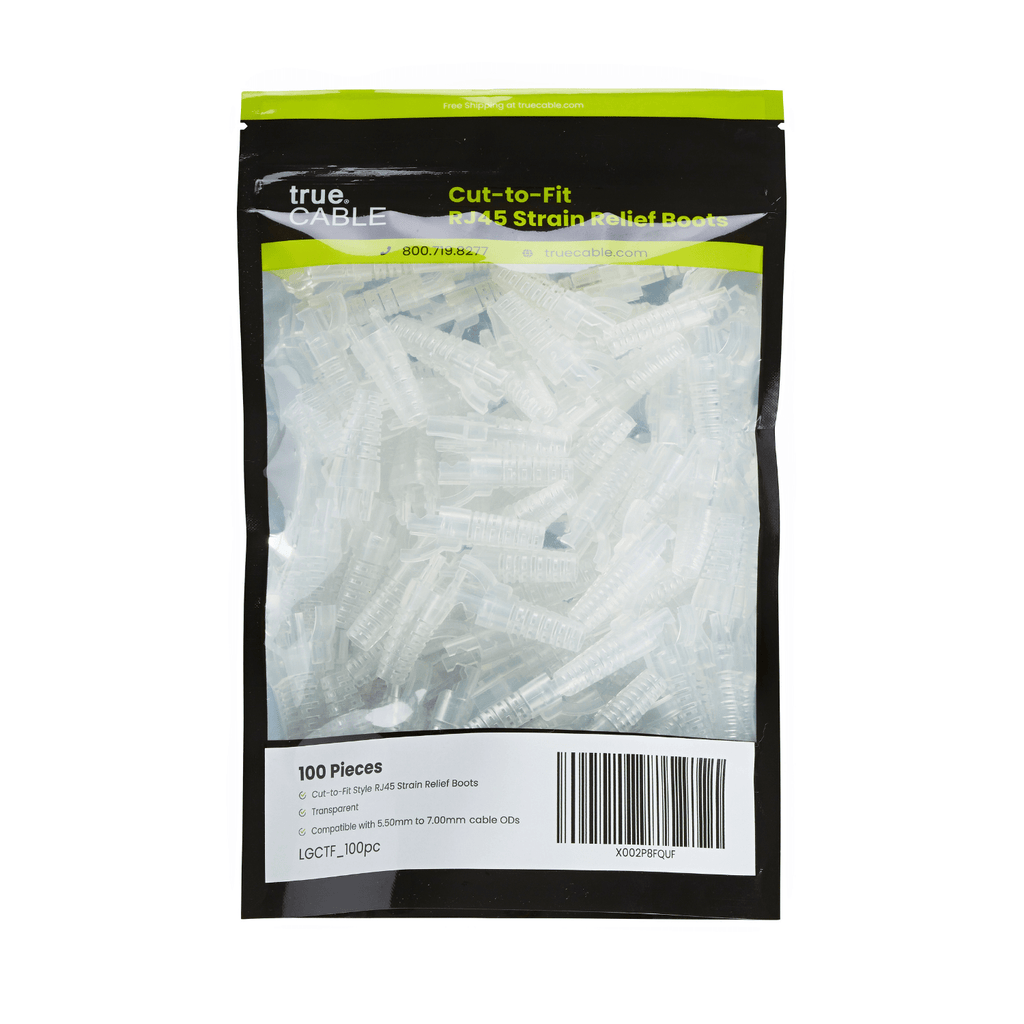 Cut-to-Fit RJ45 Strain Relief Boot | Large | 100pc | packaging
