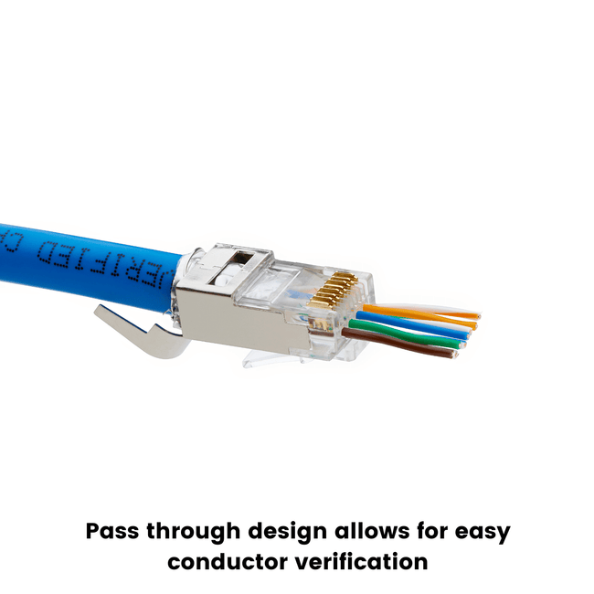 Cat6-6A Pass Through RJ45 Connectors | Shielded | 100pc | Pass Through Design