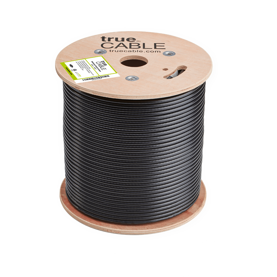 RG6 Quad Shield Coax Outdoor Black 500ft