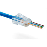 Cat5e Pass Through RJ45 Connectors | Unshielded | 20pc | Conductors inserted