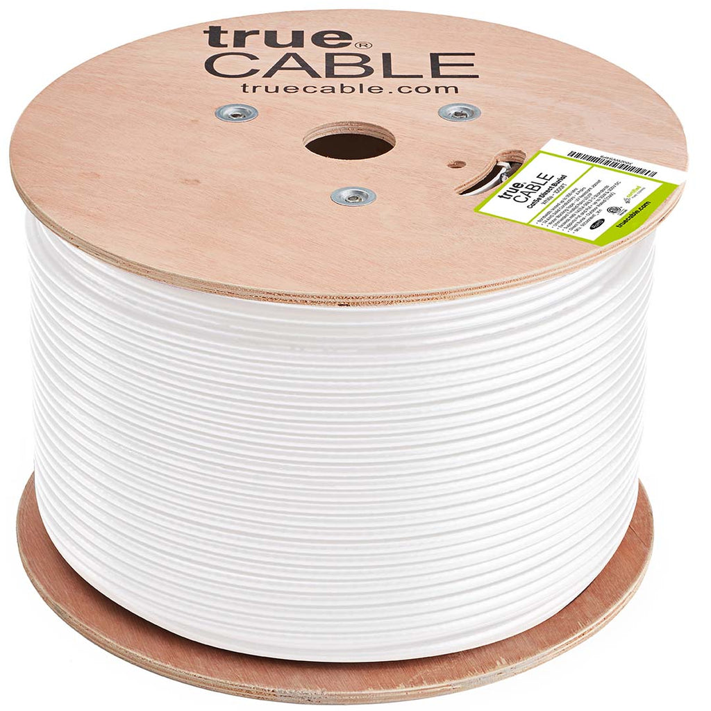 Outdoor Cat5e Cable White 1000ft trueCABLE reel unwrapped
